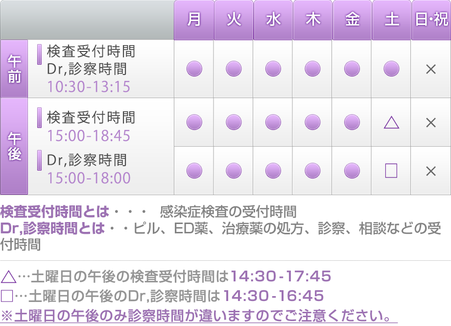 診療時間のご案内